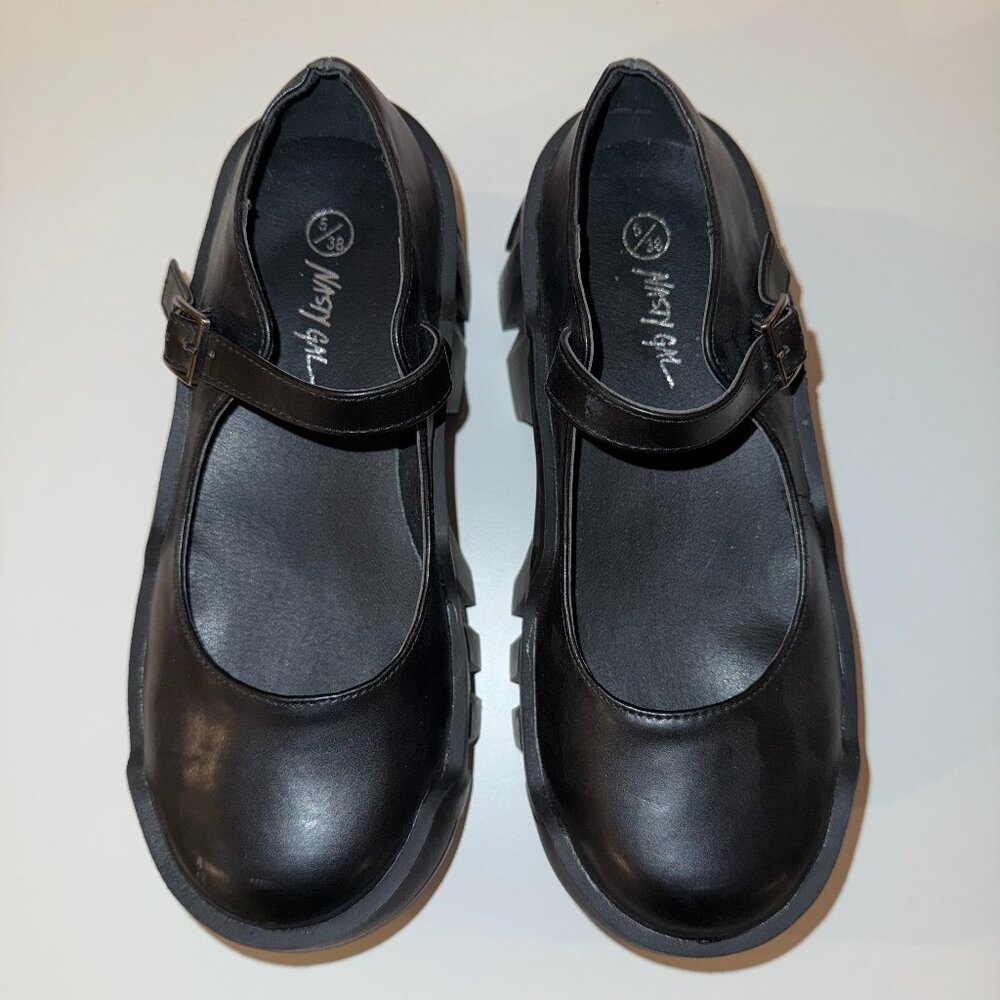 Nasty Gal Faux Leather Chunky Mary Jane Shoes